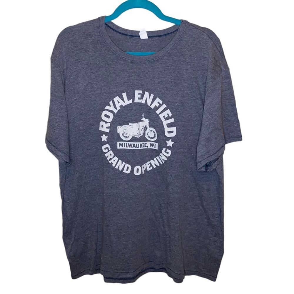ROYAL ENFIELD Grand Opening Milwaukee WI Graphic Tee XXL Motorcycle Shirt‎